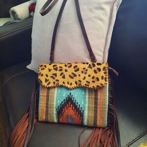 American Darling Leopard and Aztec Crossbody Bag